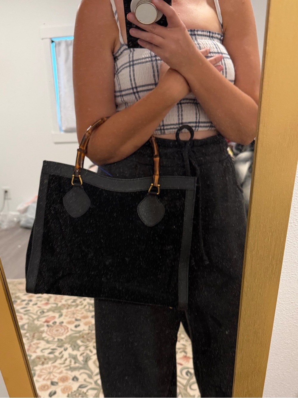 Gucci Black Tote with Bamboo Handles - Picture 2 of 5